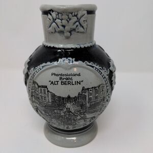 Phantasialand Bruhl Alt Berlin Stoneware Pitcher Vase Grapes 0.5L Vintage German